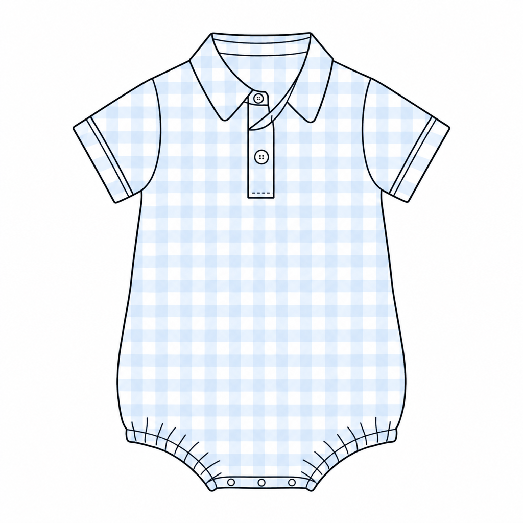 PO 3: Carolina Blue Gingham Boy Bubble