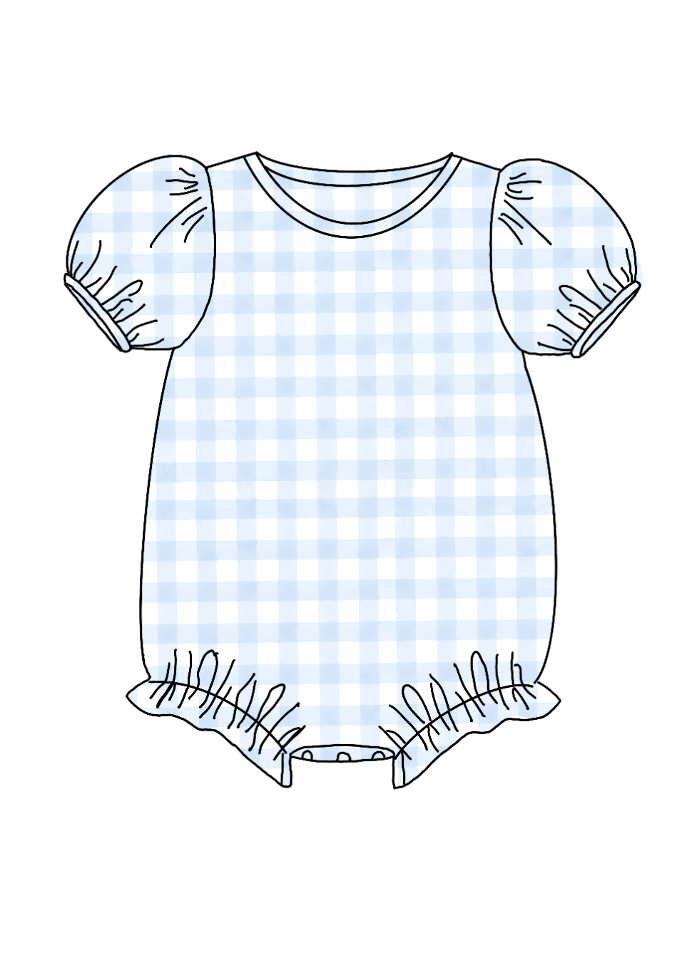 PO 3: Carolina Blue Gingham Girl Bubble