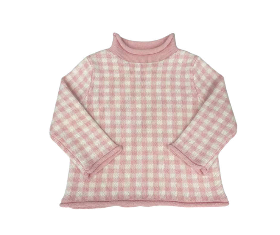 Gingham Roll Neck Sweaters
