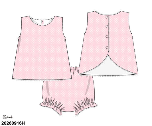 PO 3: Blush Bitty Dot Bloomer Set
