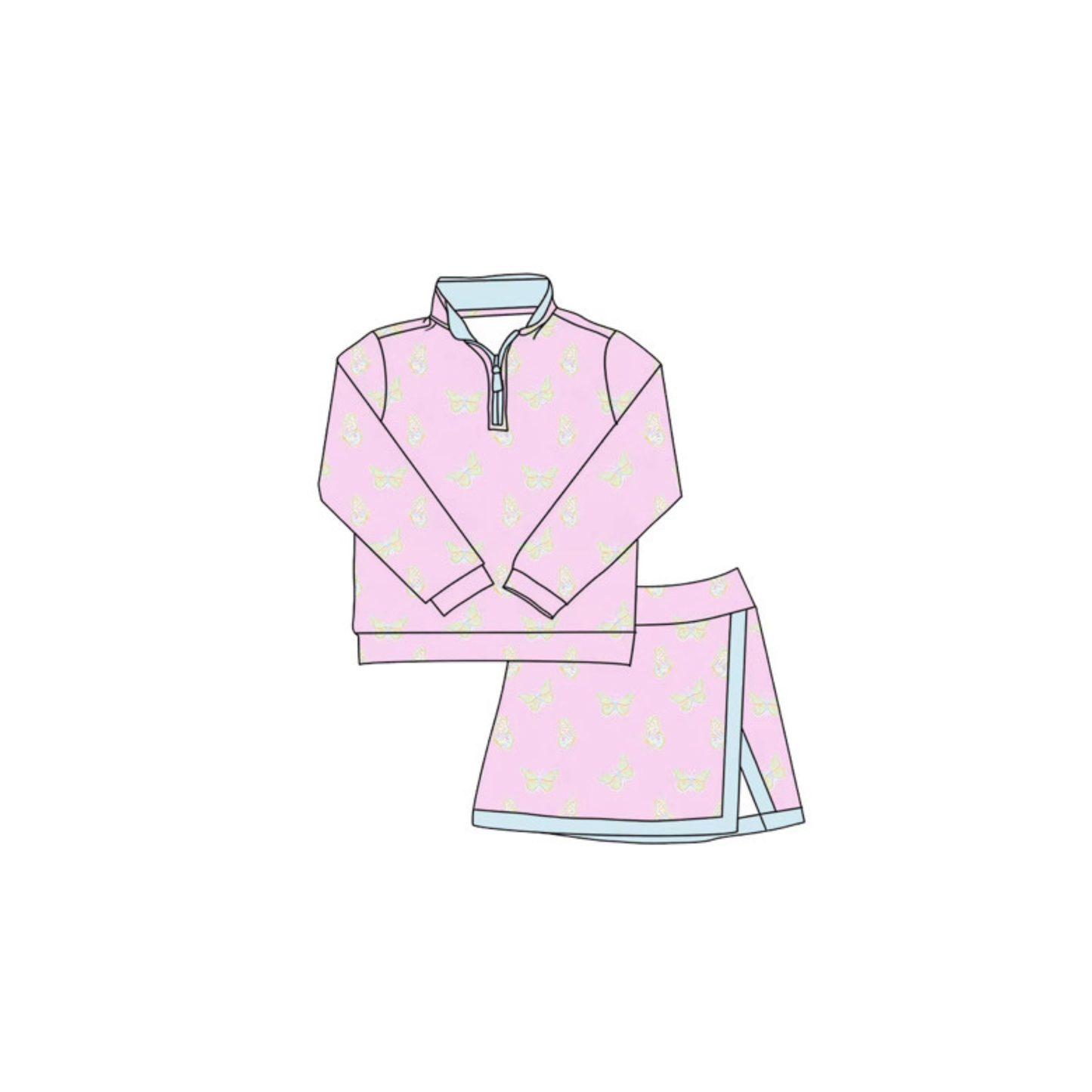 PO: Quarter Zip Skort Set