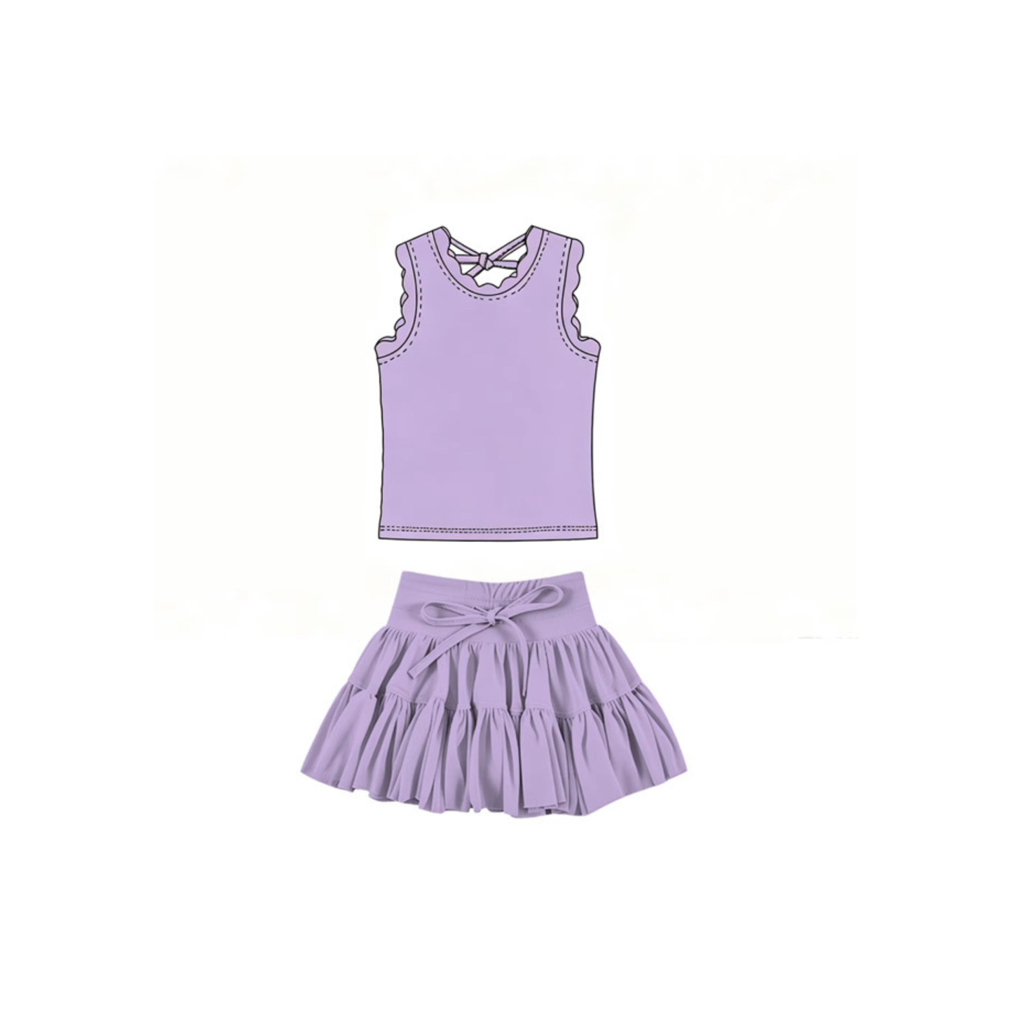 PO: Tulle Girl Skort Sets