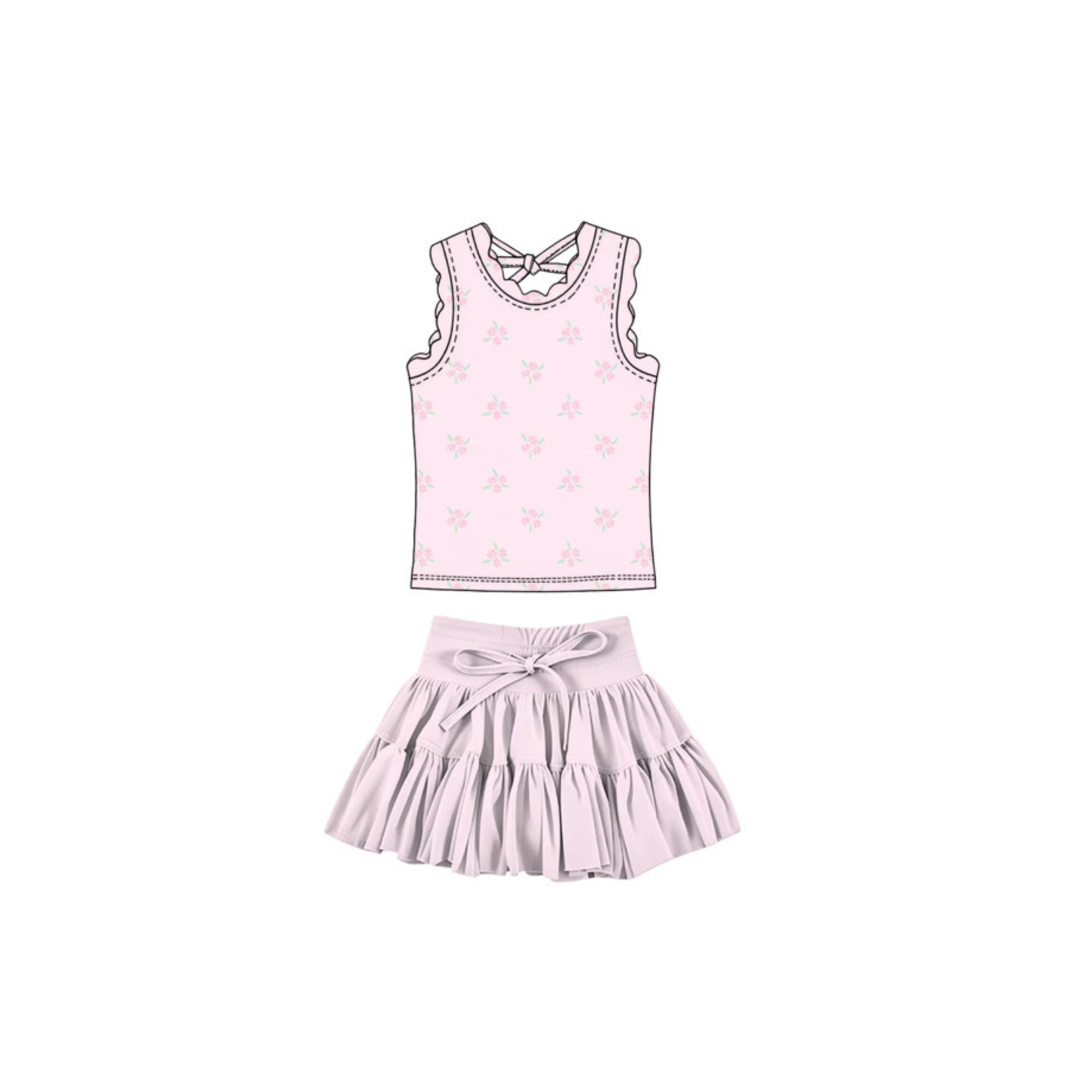 PO: Tulle Girl Skort Sets