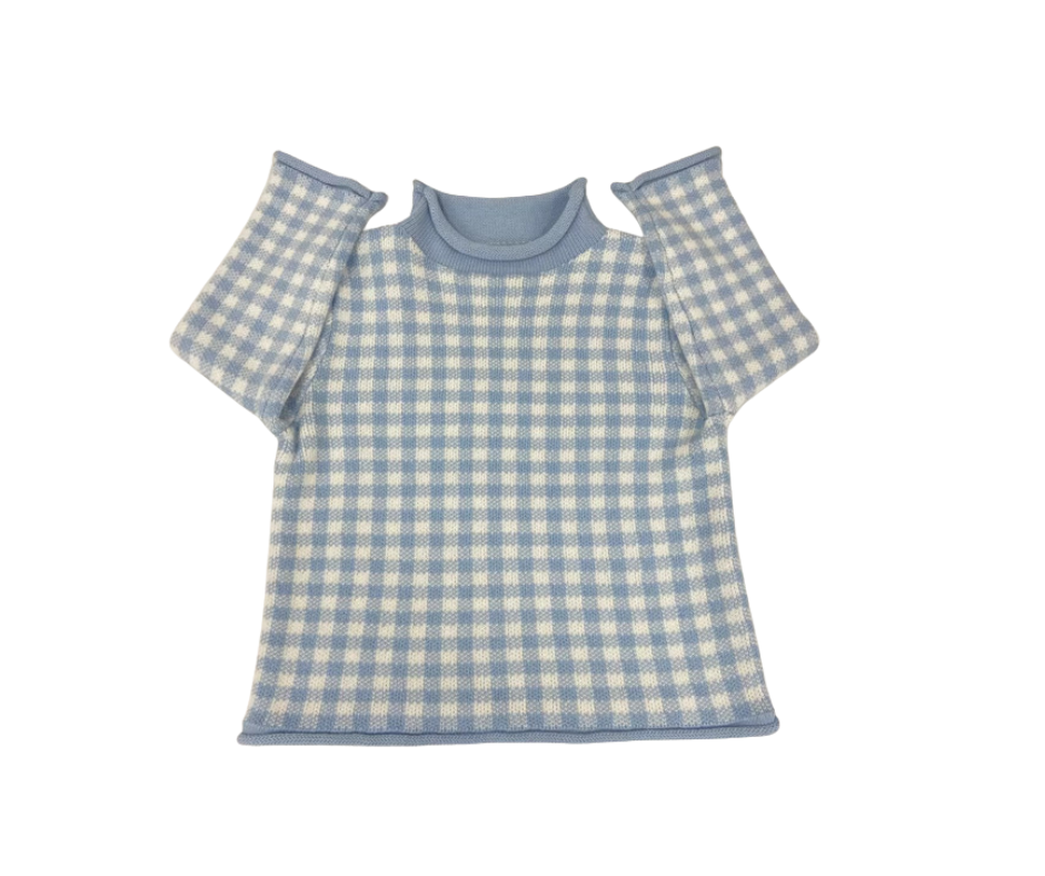 Gingham Roll Neck Sweaters