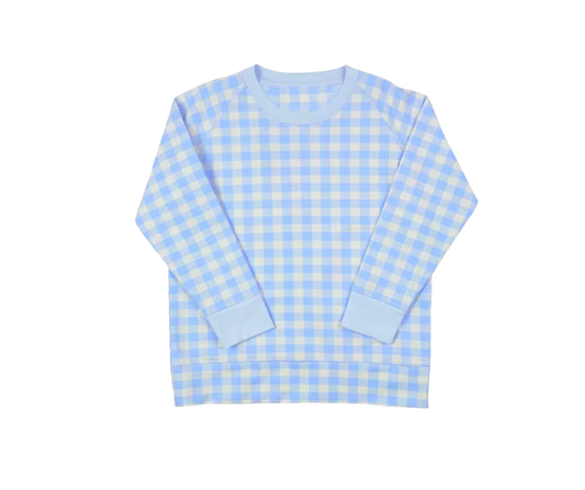 Blue Gingham Pullover